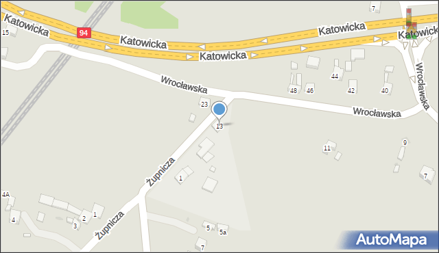 Sławków, Wrocławska, 13, mapa Sławków