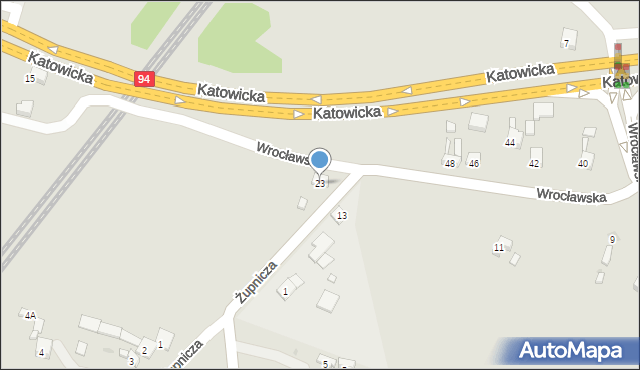 Sławków, Wrocławska, 23, mapa Sławków