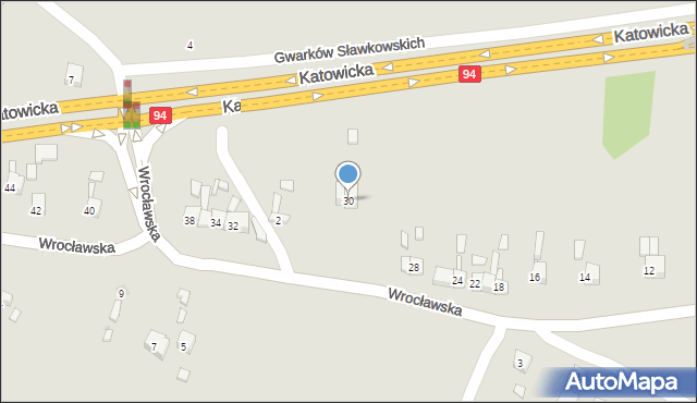 Sławków, Wrocławska, 30, mapa Sławków