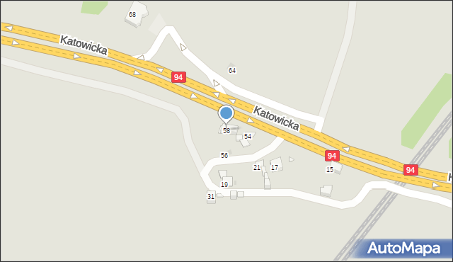 Sławków, Wrocławska, 58, mapa Sławków