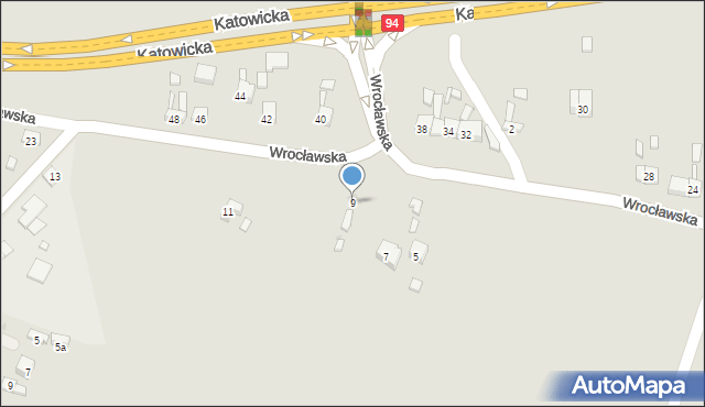 Sławków, Wrocławska, 9, mapa Sławków