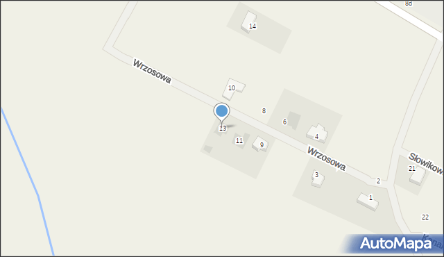 Słomczyce, Wrzosowa, 13, mapa Słomczyce