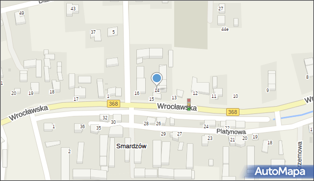 Smardzów, Wrocławska, 14, mapa Smardzów