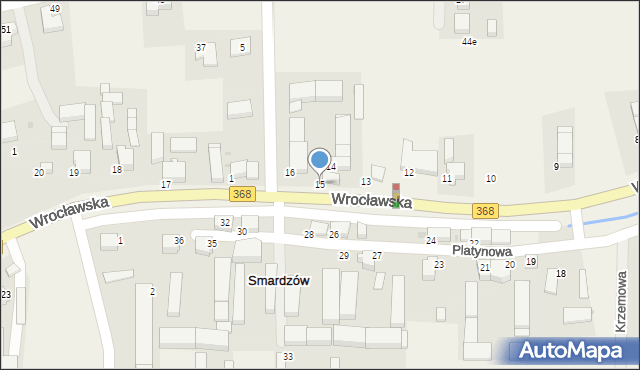 Smardzów, Wrocławska, 15, mapa Smardzów
