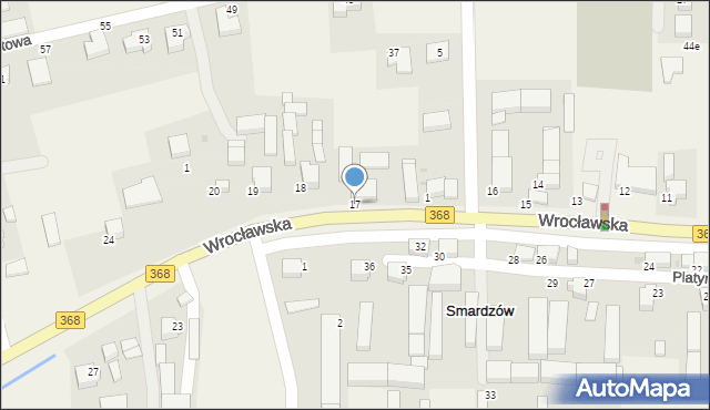 Smardzów, Wrocławska, 17, mapa Smardzów