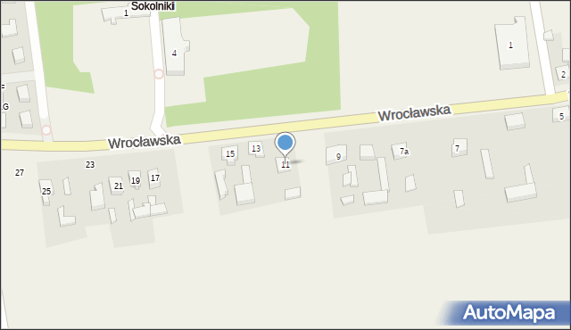 Sokolniki, Wrocławska, 11, mapa Sokolniki