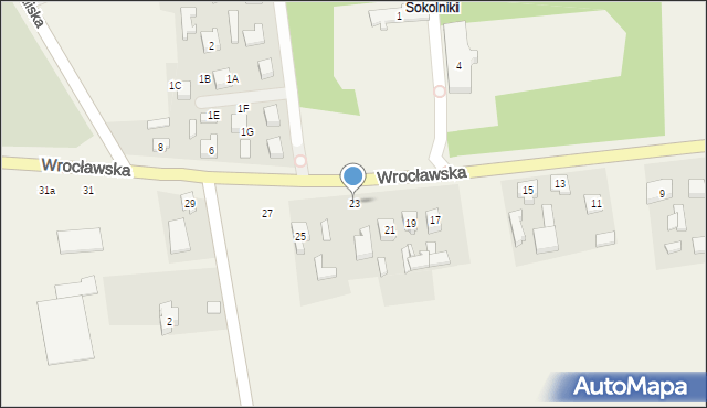 Sokolniki, Wrocławska, 23, mapa Sokolniki