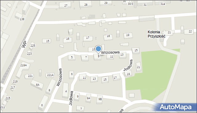 Sosnowiec, Wrzosowa, 9, mapa Sosnowca