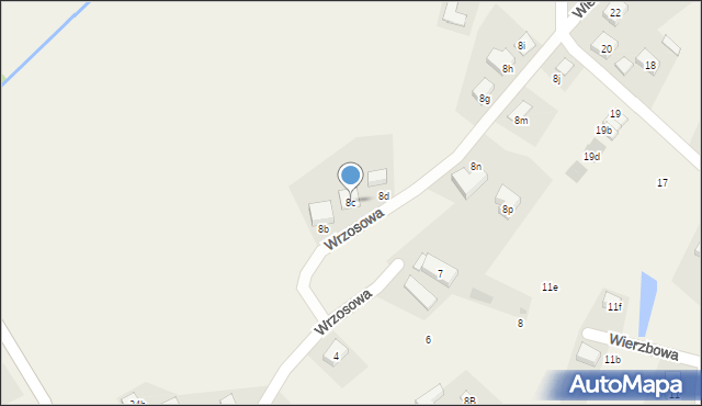 Spalice, Wrzosowa, 8c, mapa Spalice
