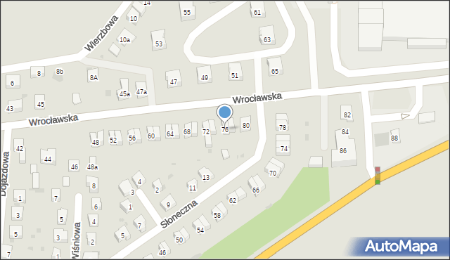 Środa Śląska, Wrocławska, 76, mapa Środa Śląska