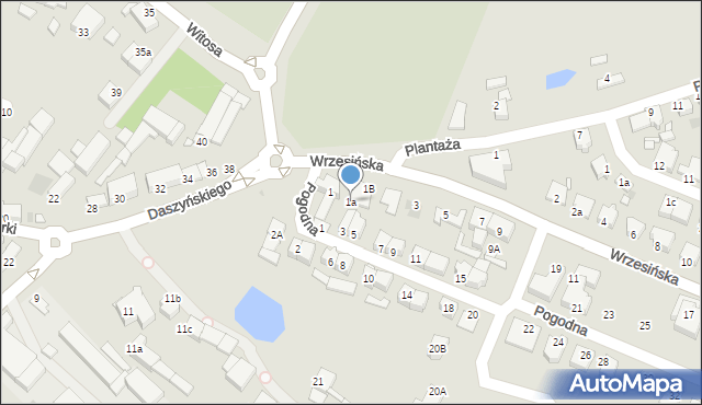 Środa Wielkopolska, Wrzesińska, 1a, mapa Środa Wielkopolska