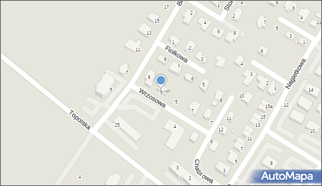 Środa Wielkopolska, Wrzosowa, 3, mapa Środa Wielkopolska