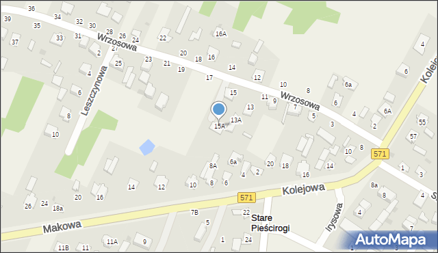 Stare Pieścirogi, Wrzosowa, 15A, mapa Stare Pieścirogi