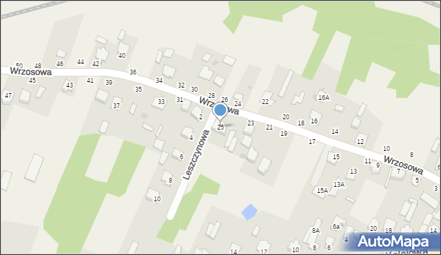 Stare Pieścirogi, Wrzosowa, 25, mapa Stare Pieścirogi