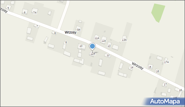 Starochęciny, Wrzosy, 12A, mapa Starochęciny