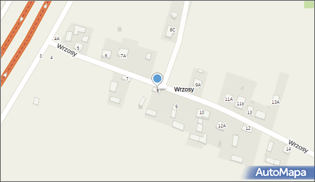 Starochęciny, Wrzosy, 8, mapa Starochęciny