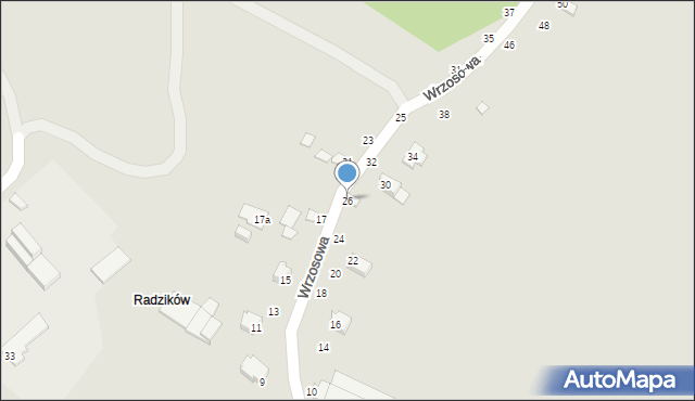 Staszów, Wrzosowa, 26, mapa Staszów