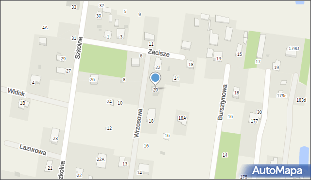 Stok Lacki, Wrzosowa, 20, mapa Stok Lacki