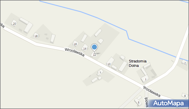 Stradomia Dolna, Wrocławska, 12, mapa Stradomia Dolna