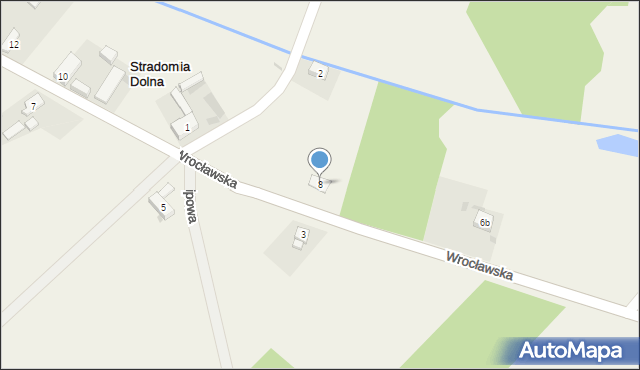 Stradomia Dolna, Wrocławska, 8, mapa Stradomia Dolna