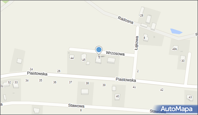Strupina, Wrzosowa, 5, mapa Strupina