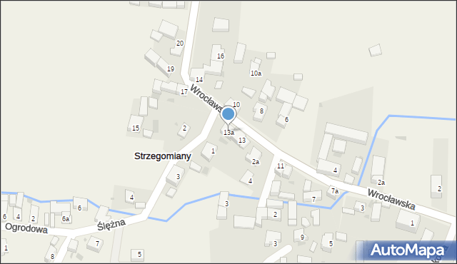 Strzegomiany, Wrocławska, 13a, mapa Strzegomiany