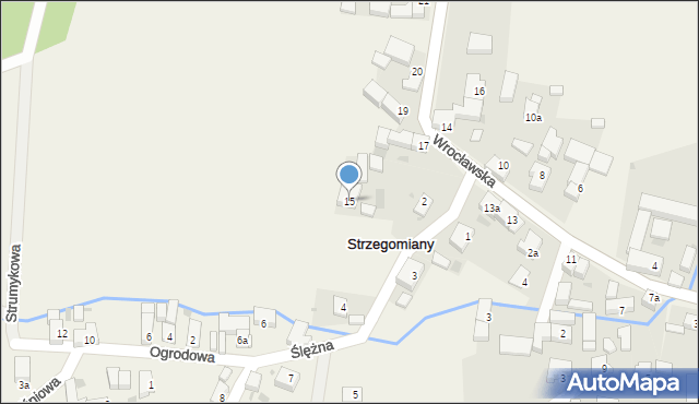 Strzegomiany, Wrocławska, 15, mapa Strzegomiany