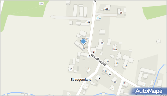 Strzegomiany, Wrocławska, 19, mapa Strzegomiany