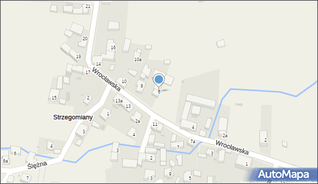 Strzegomiany, Wrocławska, 6, mapa Strzegomiany