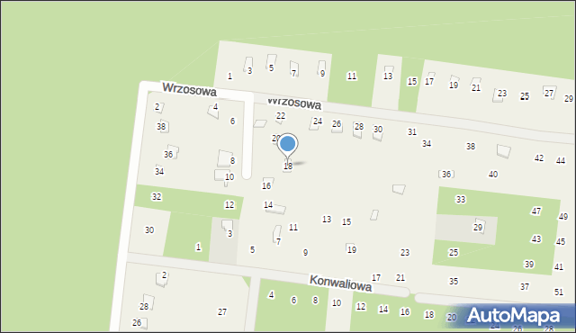 Studzianki, Wrzosowa, 18, mapa Studzianki