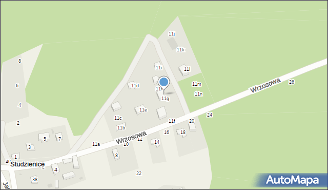 Studzienice, Wrzosowa, 13, mapa Studzienice