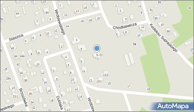 Supraśl, Wróblewskiego Walerego, gen., 7, mapa Supraśl