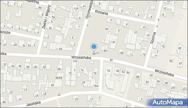 Swarzędz, Wrzesińska, 63, mapa Swarzędz