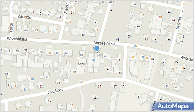 Swarzędz, Wrzesińska, 72, mapa Swarzędz