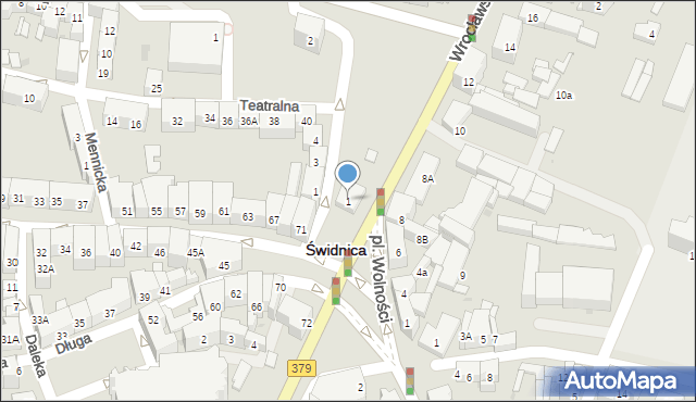 Świdnica, Wrocławska, 1, mapa Świdnicy