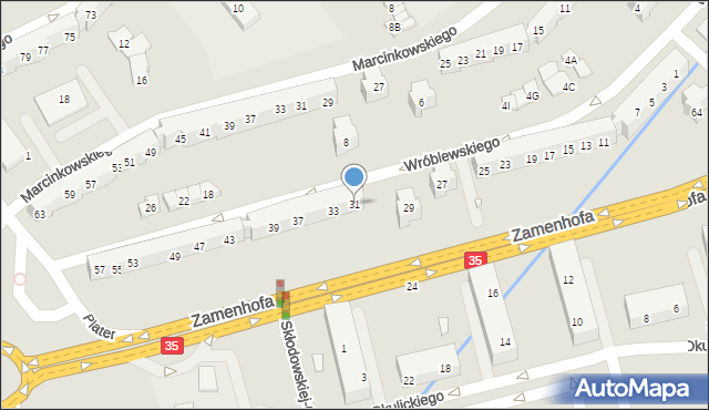 Świdnica, Wróblewskiego Walerego, gen., 31, mapa Świdnicy