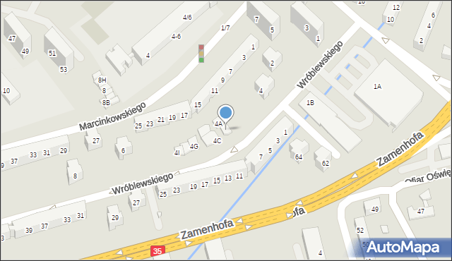 Świdnica, Wróblewskiego Walerego, gen., 4B, mapa Świdnicy