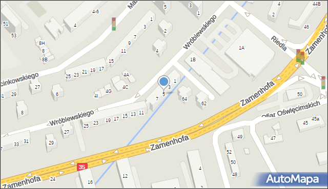 Świdnica, Wróblewskiego Walerego, gen., 5, mapa Świdnicy