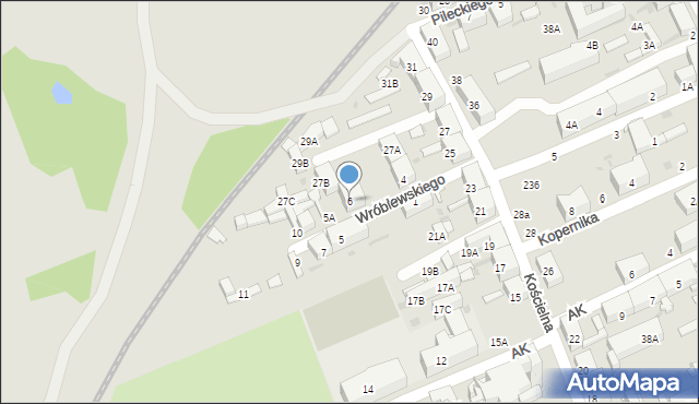 Świętochłowice, Wróblewskiego Walerego, gen., 6, mapa Świętochłowice