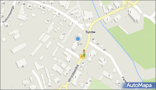 Syców, Wrocławska, 2, mapa Syców