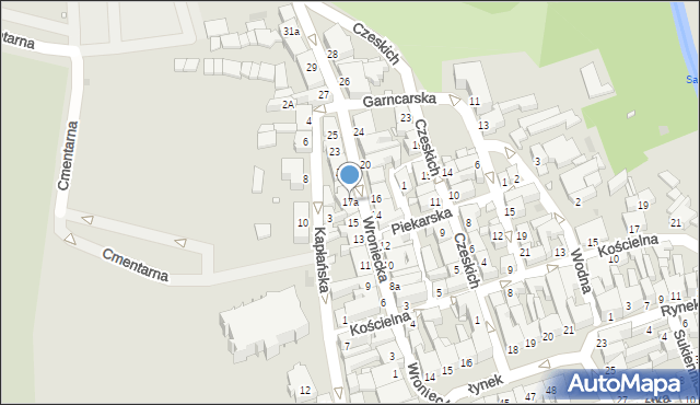 Szamotuły, Wroniecka, 17a, mapa Szamotuły