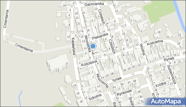 Szamotuły, Wroniecka, 8a, mapa Szamotuły