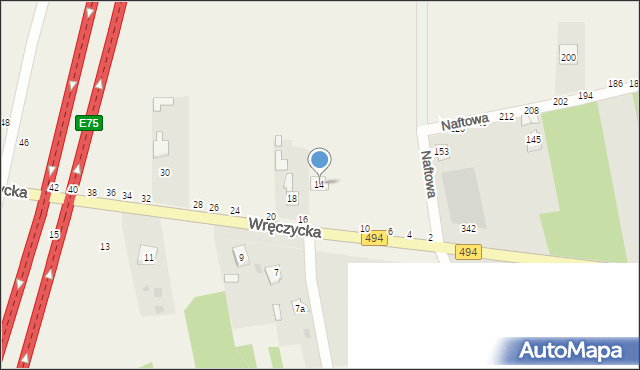 Szarlejka, Wręczycka, 14, mapa Szarlejka