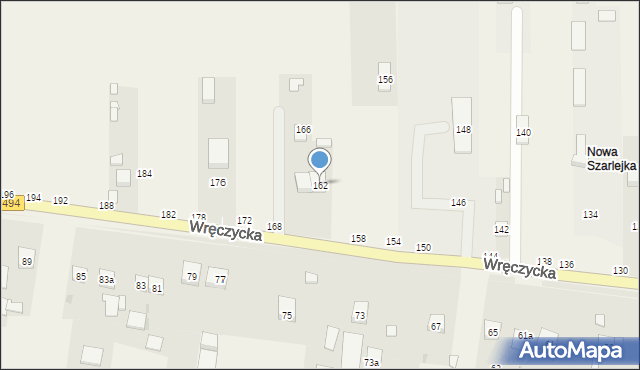 Szarlejka, Wręczycka, 162, mapa Szarlejka