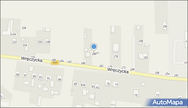 Szarlejka, Wręczycka, 184, mapa Szarlejka