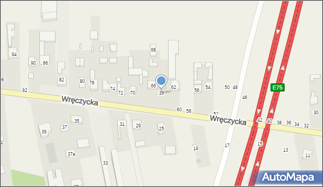 Szarlejka, Wręczycka, 19, mapa Szarlejka