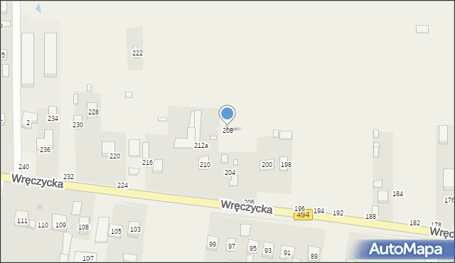 Szarlejka, Wręczycka, 208, mapa Szarlejka