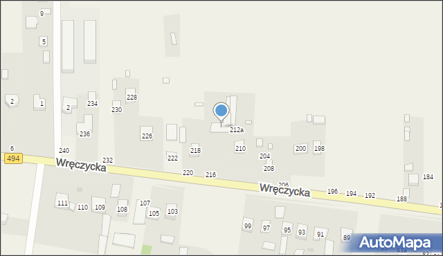 Szarlejka, Wręczycka, 214, mapa Szarlejka