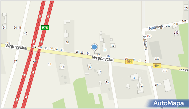 Szarlejka, Wręczycka, 22, mapa Szarlejka