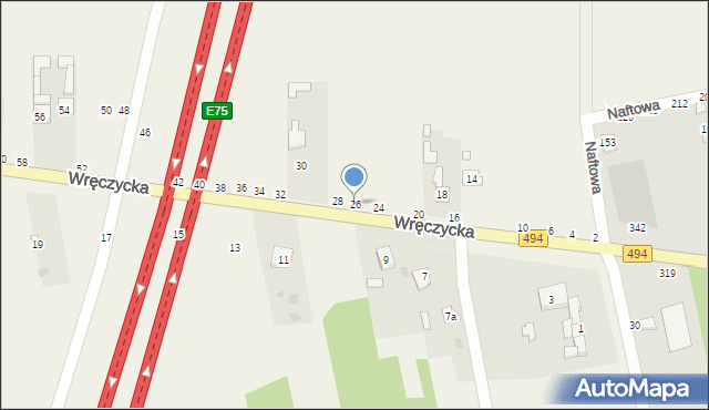 Szarlejka, Wręczycka, 26, mapa Szarlejka